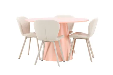 Lanzo Matbord 120 cm Rund med 4 Lilja Matstol - Möbler - Matplats - Matgrupp & matbord med stolar