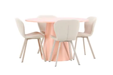 Lanzo Matbord 120 cm Rund med 4 Lilja Matstol - Möbler - Matplats - Matgrupp & matbord med stolar