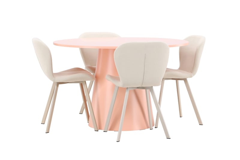 Lanzo Matbord 120 cm Rund med 4 Lilja Matstol - Möbler - Matplats - Matgrupp & matbord med stolar