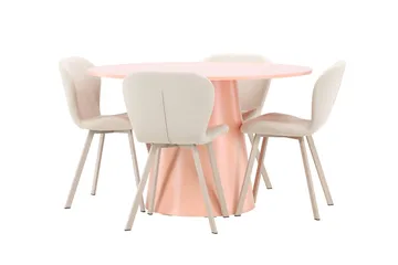 Lanzo Matbord 120 cm Rund med 4 Lilja Matstol - Möbler - Matplats - Matgrupp & matbord med stolar