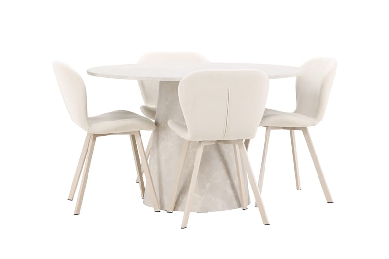 Lanzo Matbord 120 cm Rund med 4 Lilja Matstol - Möbler - Matplats - Matgrupp & matbord med stolar