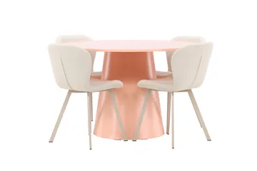 Lanzo Matbord 120 cm Rund med 4 Lilja Matstol - Möbler - Matplats - Matgrupp & matbord med stolar