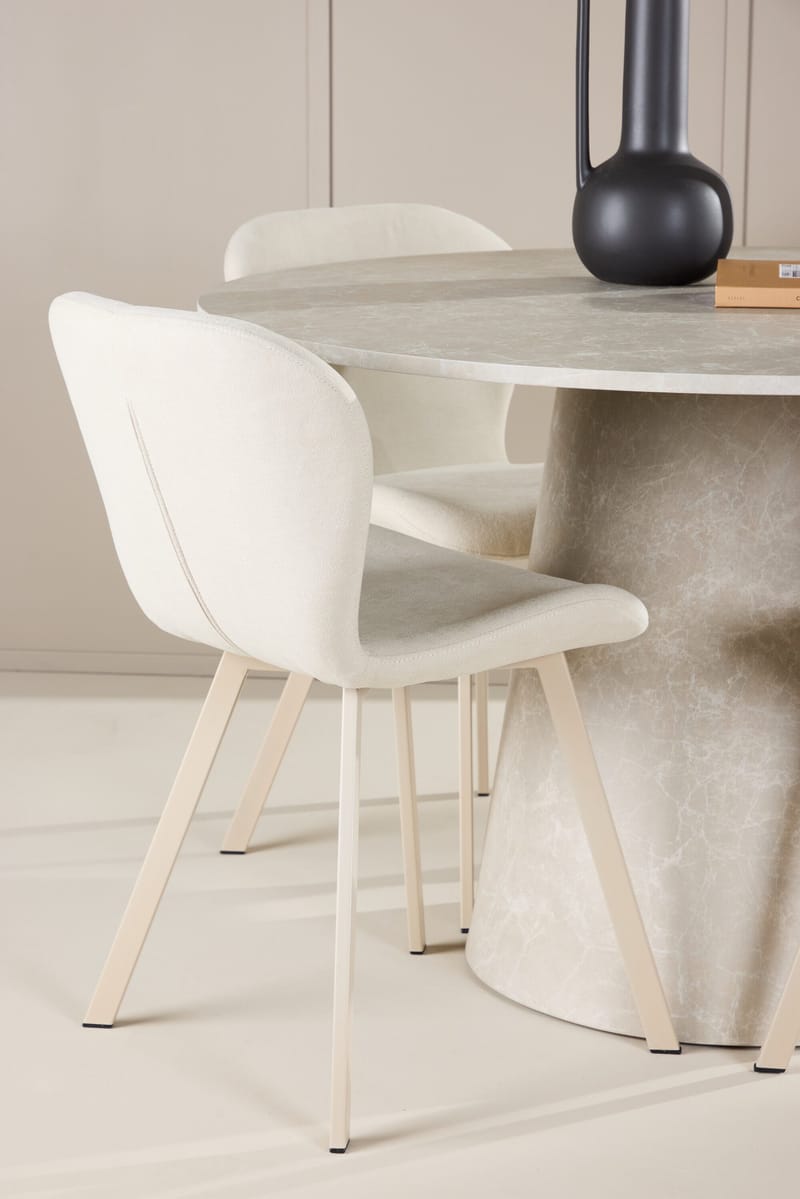 Lanzo Matbord 120 cm Rund med 4 Lilja Matstol - Möbler - Matplats - Matgrupp & matbord med stolar