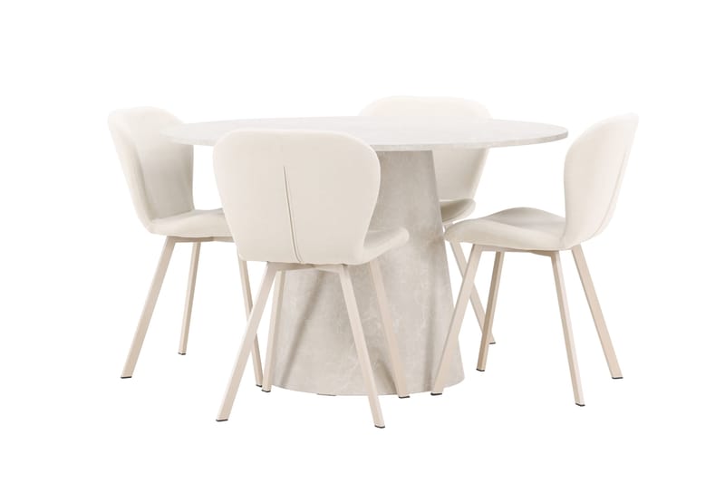 Lanzo Matbord 120 cm Rund med 4 Lilja Matstol - Möbler - Matplats - Matgrupp & matbord med stolar