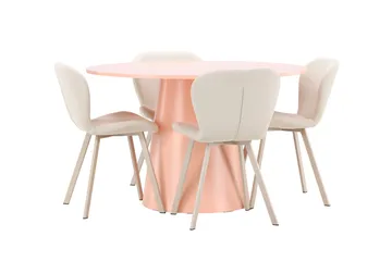 Lanzo Matbord 120 cm Rund med 4 Lilja Matstol - Möbler - Matplats - Matgrupp & matbord med stolar