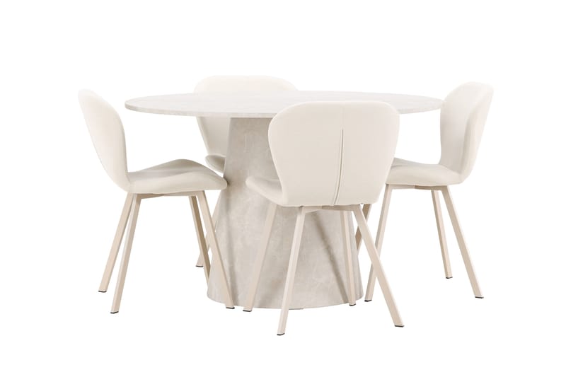 Lanzo Matbord 120 cm Rund med 4 Lilja Matstol - Möbler - Matplats - Matgrupp & matbord med stolar