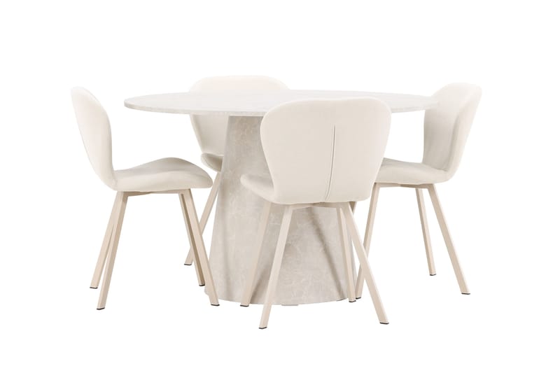 Lanzo Matbord 120 cm Rund med 4 Lilja Matstol - Möbler - Matplats - Matgrupp & matbord med stolar