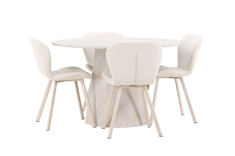 Lanzo Matbord 120 cm Rund med 4 Lilja Matstol - Möbler - Matplats - Matgrupp & matbord med stolar