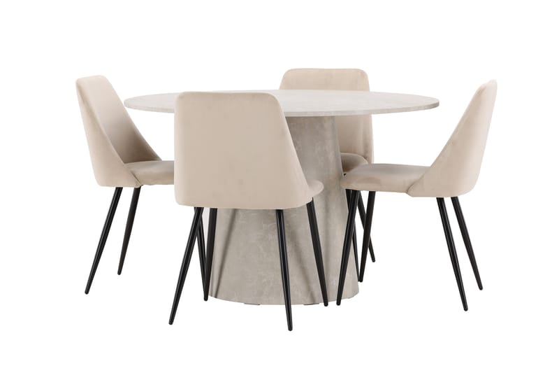Lanzo Matbord 120 cm Rund med 4 Night Matstol - Möbler - Matplats - Matgrupp & matbord med stolar