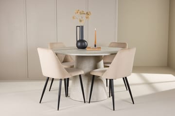 Lanzo Matbord 120 cm Rund med 4 Night Matstol - Möbler - Matplats - Matgrupp & matbord med stolar