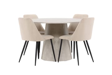 Lanzo Matbord 120 cm Rund med 4 Night Matstol - Möbler - Matplats - Matgrupp & matbord med stolar