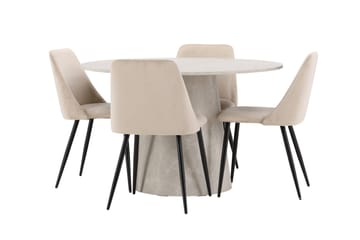 Lanzo Matbord 120 cm Rund med 4 Night Matstol - Möbler - Matplats - Matgrupp & matbord med stolar