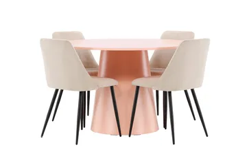 Lanzo Matbord 120 cm Rund med 4 Night Matstol - Möbler - Matplats - Matgrupp & matbord med stolar