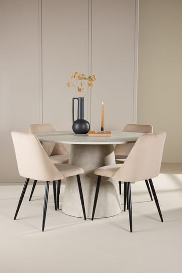 Lanzo Matbord 120 cm Rund med 4 Night Matstol - Möbler - Matplats - Matgrupp & matbord med stolar