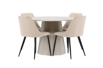 Lanzo Matbord 120 cm Rund med 4 Night Matstol - Möbler - Matplats - Matgrupp & matbord med stolar