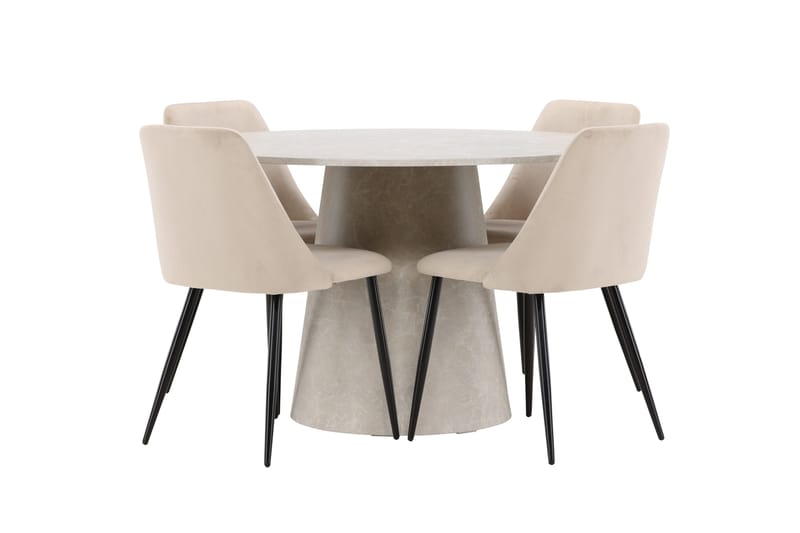 Lanzo Matbord 120 cm Rund med 4 Night Matstol - Möbler - Matplats - Matgrupp & matbord med stolar