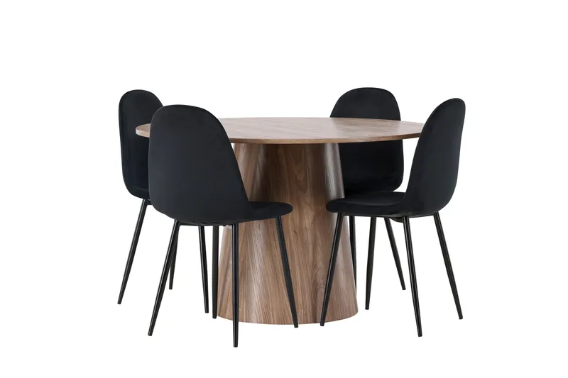 Lanzo Matgrupp 120 cm Rund med 4 Polar Stolar - Natur - Möbler - Matplats - Matgrupp & matbord med stolar