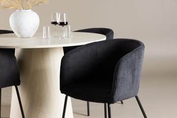 Lanzo Runt Matbord 120 cm med 4 Berit Karmstol - Möbler - Matplats - Matgrupp & matbord med stolar