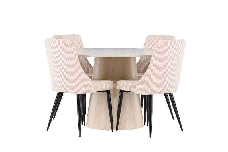 Lanzo Runt Matbord 120 cm med 4 Leone Matstol - Möbler - Matplats - Matgrupp & matbord med stolar