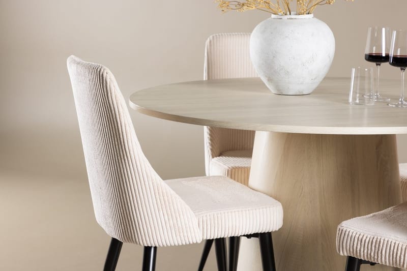 Lanzo Runt Matbord 120 cm med 4 Leone Matstol - Möbler - Matplats - Matgrupp & matbord med stolar