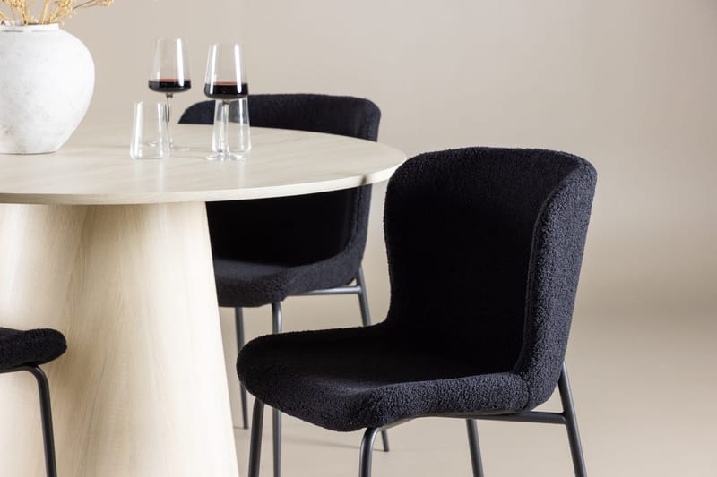 Lanzo Runt Matbord 120 cm med 4 Modesto Matstol - Möbler - Matplats - Matgrupp & matbord med stolar