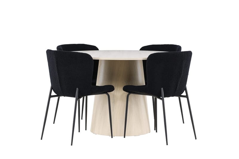 Lanzo Runt Matbord 120 cm med 4 Modesto Matstol - Möbler - Matplats - Matgrupp & matbord med stolar