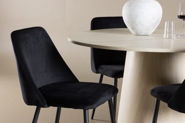 Lanzo Runt Matbord 120 cm med 4 Night Matstol - Möbler - Matplats - Matgrupp & matbord med stolar