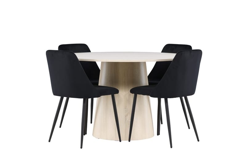 Lanzo Runt Matbord 120 cm med 4 Night Matstol - Möbler - Matplats - Matgrupp & matbord med stolar