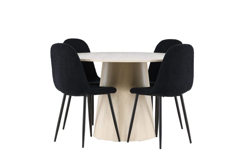Lanzo Runt Matbord 120 cm med 4 Polar Matstol - Möbler - Matplats - Matgrupp & matbord med stolar