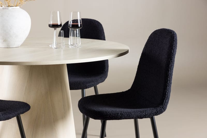 Lanzo Runt Matbord 120 cm med 4 Polar Matstol - Möbler - Matplats - Matgrupp & matbord med stolar
