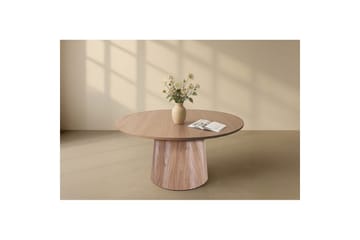 Lanzo Runt Matbord 150 cm med Trä- och Ekutseende - Brun - Möbler - Matplats - Matbord & köksbord