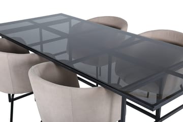 Leif Matbord 200 cm med 4 Berit Karmstol med Armstöd - Möbler - Matplats - Matgrupp & matbord med stolar