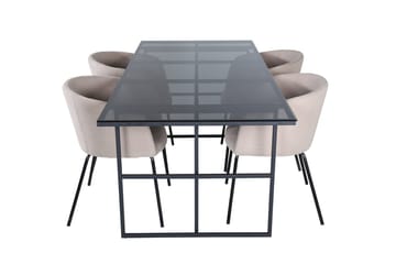 Leif Matbord 200 cm med 4 Berit Karmstol med Armstöd - Möbler - Matplats - Matgrupp & matbord med stolar