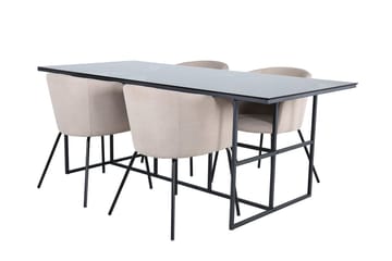 Leif Matbord 200 cm med 4 Berit Karmstol med Armstöd - Möbler - Matplats - Matgrupp & matbord med stolar