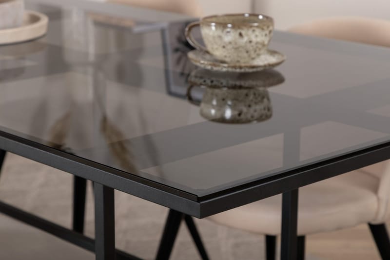 Leif Matbord 200 cm med 4 Velvet Stitches Matstol - Möbler - Matplats - Matgrupp & matbord med stolar