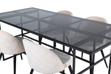 Leif Matbord 200 cm med 4 Velvet Stitches Matstol - Möbler - Matplats - Matgrupp & matbord med stolar