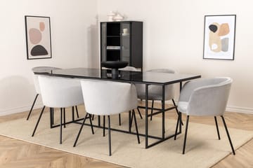 Leif Matbord 200 cm med 6 Berit Karmstol med Armstöd - Möbler - Matplats - Matgrupp & matbord med stolar