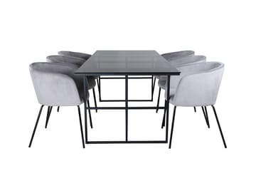 Leif Matbord 200 cm med 6 Berit Karmstol med Armstöd - Möbler - Matplats - Matgrupp & matbord med stolar