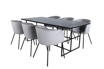 Leif Matbord 200 cm med 6 Berit Karmstol med Armstöd - Möbler - Matplats - Matgrupp & matbord med stolar