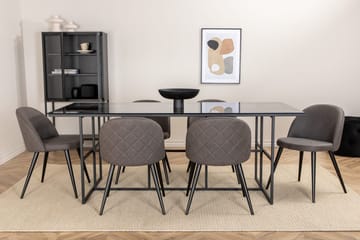 Leif Matbord 200 cm med 6 Velvet Stitches Matstol - Möbler - Matplats - Matgrupp & matbord med stolar