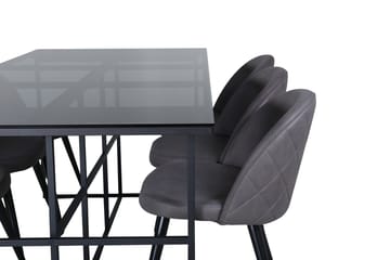 Leif Matbord 200 cm med 6 Velvet Stitches Matstol - Möbler - Matplats - Matgrupp & matbord med stolar