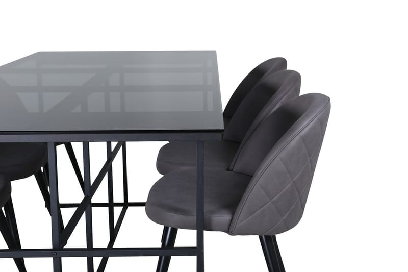 Leif Matbord 200 cm med 6 Velvet Stitches Matstol - Möbler - Matplats - Matgrupp & matbord med stolar