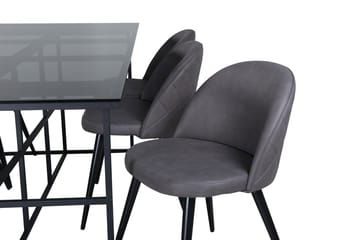 Leif Matbord 200 cm med 6 Velvet Stitches Matstol - Möbler - Matplats - Matgrupp & matbord med stolar