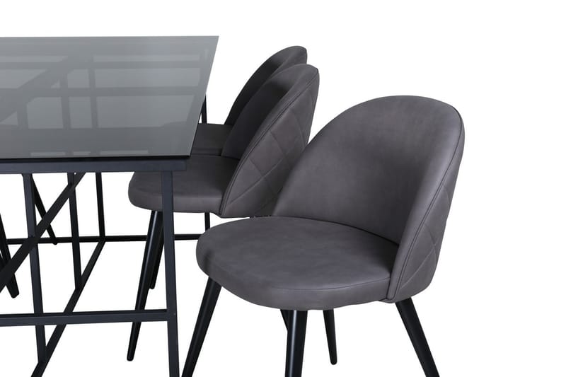 Leif Matbord 200 cm med 6 Velvet Stitches Matstol - Möbler - Matplats - Matgrupp & matbord med stolar
