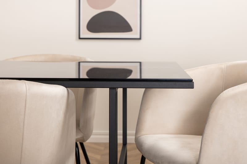 Leif Matgrupp 200 cm Rektangulär med 6 Berit stolar - Beige - Möbler - Matplats - Matgrupp & matbord med stolar