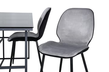 Leif Rektangulär Matgrupp 200 cm med 4 Emma Matstolar - ljusgrå - Möbler - Matplats - Matgrupp & matbord med stolar