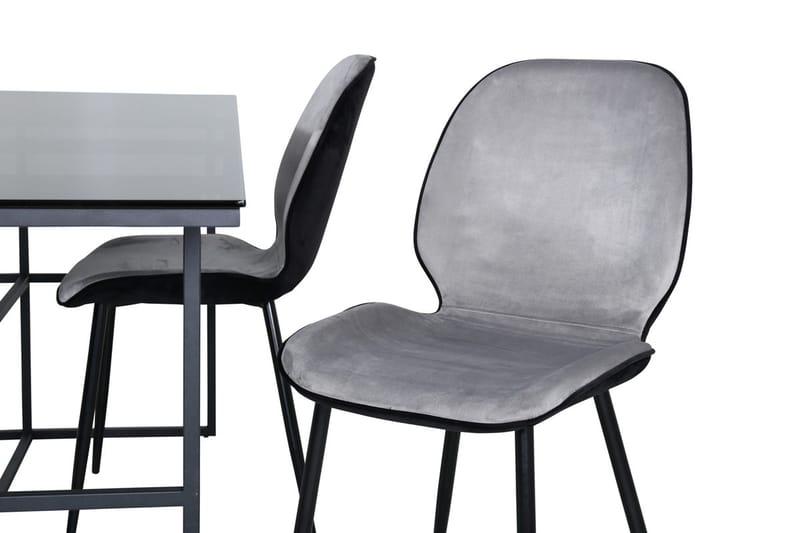 Leif Rektangulär Matgrupp 200 cm med 4 Emma Matstolar - ljusgrå - Möbler - Matplats - Matgrupp & matbord med stolar