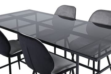 Leif Rektangulär Matgrupp 200 cm med 4 Emma Matstolar - ljusgrå - Möbler - Matplats - Matgrupp & matbord med stolar