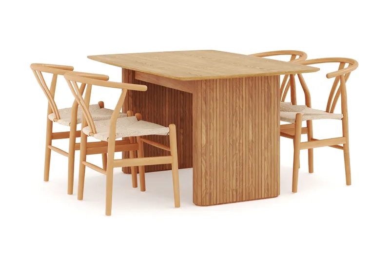 LELINA Matgrupp 140 cm med 4 Dastoori Matstol