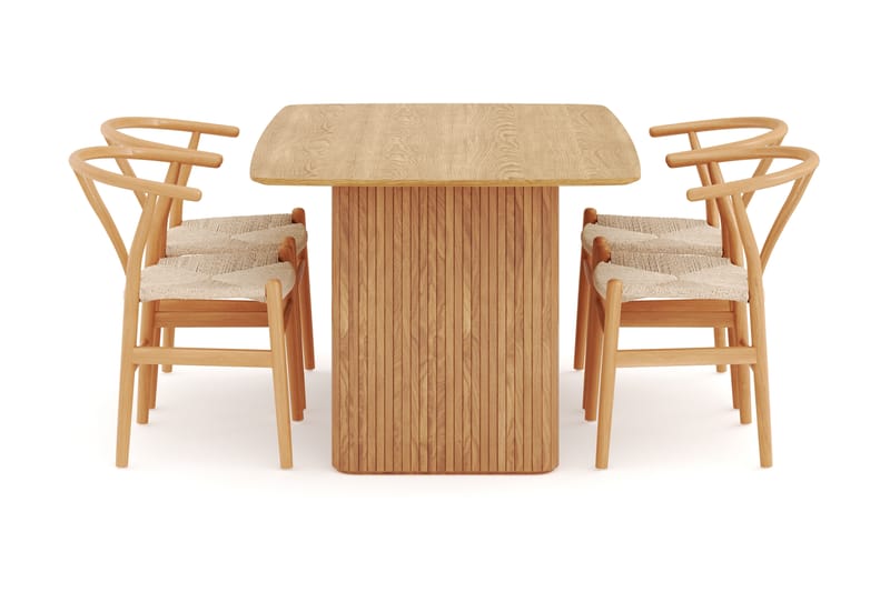 LELINA Matgrupp 140 cm med 4 Dastoori Matstol - Möbler - Matplats - Matgrupp & matbord med stolar